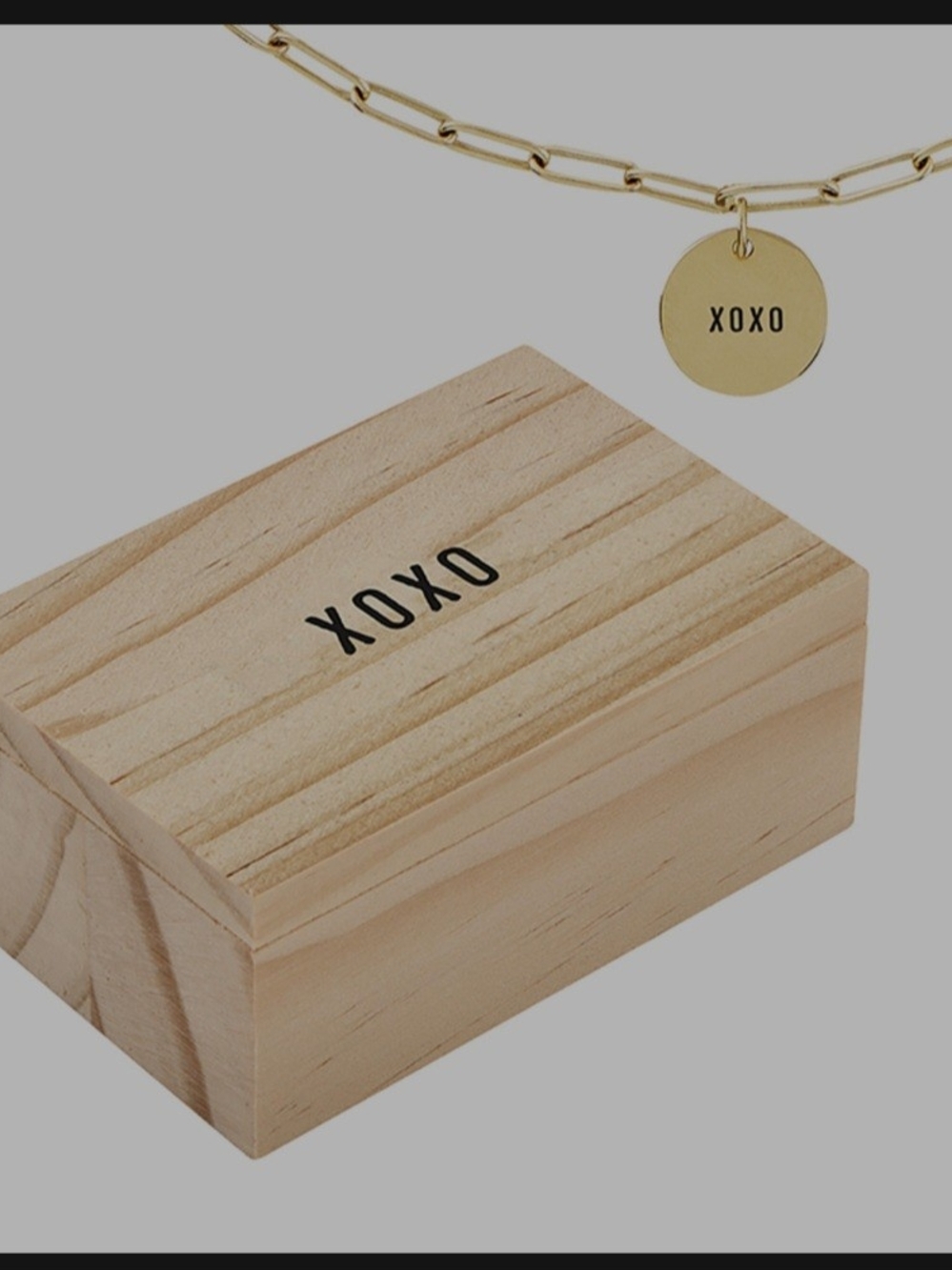 Link Chain Charm Necklace - XOXO